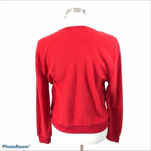 No Boundaries Red Fuzzy Santa Sweatshirt Size Med - Picture 6 of 8